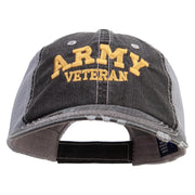 Licensed Army Veteran Letters Embroidered Low Profile Special Cotton Mesh Cap - Black OSFM