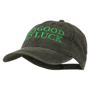 Four Leaf Clover Good Luck Embroidered Washed Cap