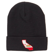 California State Flag Map Embroidered Long Beanie