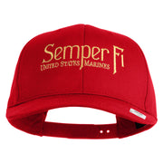United States Marines Semper Fi Embroidered Solid Cotton Twill Pro Style Cap - Red OSFM