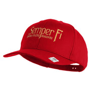 United States Marines Semper Fi Embroidered Solid Cotton Twill Pro Style Cap - Red OSFM