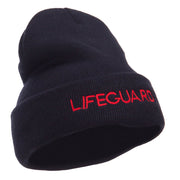 Lifeguard Embroidered Long Cuff Beanie