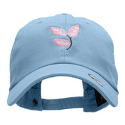 Fall Leaf Embroidered Unstructured Cotton Twill Washed Cap