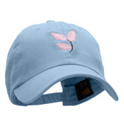 Fall Leaf Embroidered Unstructured Cotton Twill Washed Cap