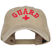 Life Guard Cross Embroidered Washed Dyed Cotton Cap