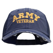 Licensed Army Veteran Letters Embroidered Low Profile Special Cotton Mesh Cap - Navy OSFM