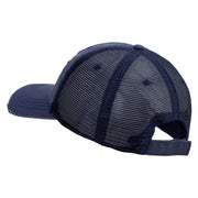 Licensed Army Veteran Letters Embroidered Low Profile Special Cotton Mesh Cap - Navy OSFM