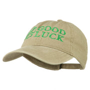 Four Leaf Clover Good Luck Embroidered Washed Cap