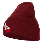 California State Flag Map Embroidered Long Beanie