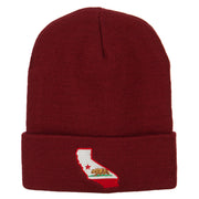 California State Flag Map Embroidered Long Beanie