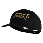 United States Marines Semper Fi Embroidered Solid Cotton Twill Pro Style Cap - Black OSFM