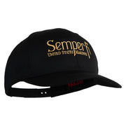 United States Marines Semper Fi Embroidered Solid Cotton Twill Pro Style Cap - Black OSFM