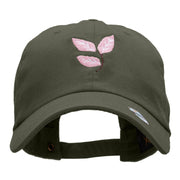 Fall Leaf Embroidered Unstructured Cotton Twill Washed Cap