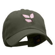 Fall Leaf Embroidered Unstructured Cotton Twill Washed Cap