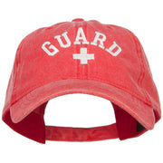 Life Guard Cross Embroidered Washed Dyed Cotton Cap