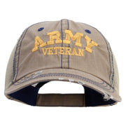 Licensed Army Veteran Letters Embroidered Low Profile Special Cotton Mesh Cap - Khaki OSFM