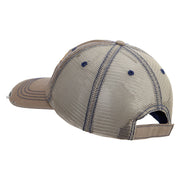 Licensed Army Veteran Letters Embroidered Low Profile Special Cotton Mesh Cap - Khaki OSFM
