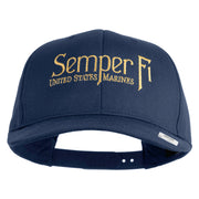 United States Marines Semper Fi Embroidered Solid Cotton Twill Pro Style Cap - Navy OSFM