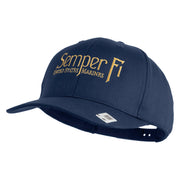 United States Marines Semper Fi Embroidered Solid Cotton Twill Pro Style Cap - Navy OSFM
