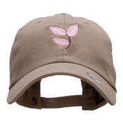 Fall Leaf Embroidered Unstructured Cotton Twill Washed Cap