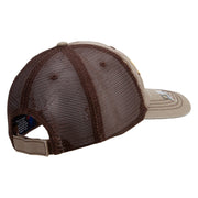 Licensed Army Veteran Letters Embroidered Low Profile Special Cotton Mesh Cap - Khaki-Brown OSFM