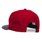 American Flag Patched Two Tone Snapback Cap