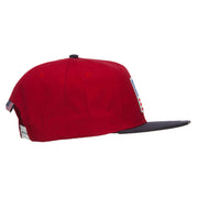 American Flag Patched Two Tone Snapback Cap