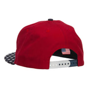 American Flag Patched Two Tone Snapback Cap