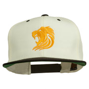 Gold Lion Embroidered Snapback Cap