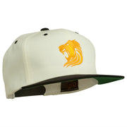 Gold Lion Embroidered Snapback Cap