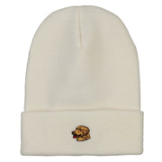 Golden Retriever Head Embroidered Long Knitted Beanie