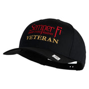United States Marines Semper Fi Veteren Embroidered Solid Cotton Twill Pro Style Cap - Black OSFM