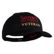 United States Marines Semper Fi Veteren Embroidered Solid Cotton Twill Pro Style Cap - Black OSFM