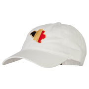 Belgium Flag Map Embroidered Washed Cotton Twill Cap