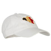 Belgium Flag Map Embroidered Washed Cotton Twill Cap