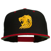 Gold Lion Embroidered Snapback Cap