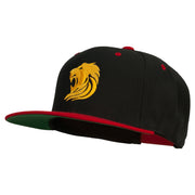 Gold Lion Embroidered Snapback Cap