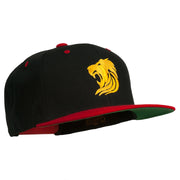 Gold Lion Embroidered Snapback Cap