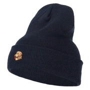 Golden Retriever Head Embroidered Long Knitted Beanie