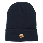 Golden Retriever Head Embroidered Long Knitted Beanie