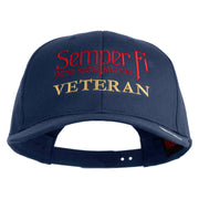 United States Marines Semper Fi Veteren Embroidered Solid Cotton Twill Pro Style Cap - Navy OSFM