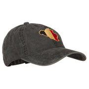 Belgium Flag Map Embroidered Washed Cotton Twill Cap