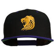 Gold Lion Embroidered Snapback Cap