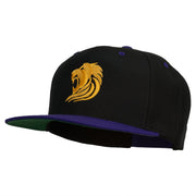 Gold Lion Embroidered Snapback Cap