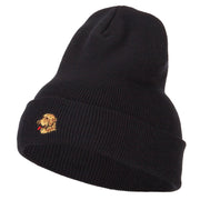 Golden Retriever Head Embroidered Long Knitted Beanie