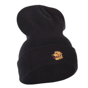 Golden Retriever Head Embroidered Long Knitted Beanie