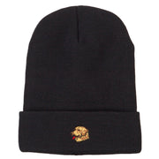 Golden Retriever Head Embroidered Long Knitted Beanie