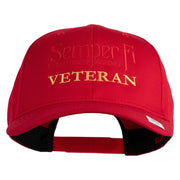 United States Marines Semper Fi Veteren Embroidered Solid Cotton Twill Pro Style Cap - Red OSFM