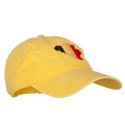 Belgium Flag Map Embroidered Washed Cotton Twill Cap