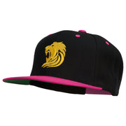 Gold Lion Embroidered Snapback Cap